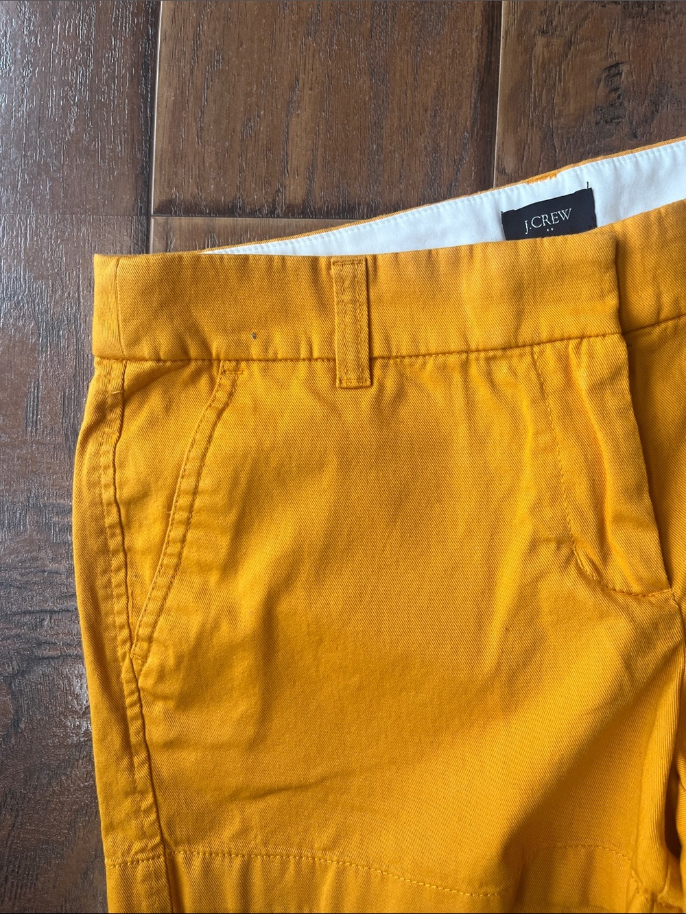 J. Crew Women's Bright Yellow High-Rise Chino Shorts - Size 4 - Picture 2 of 6